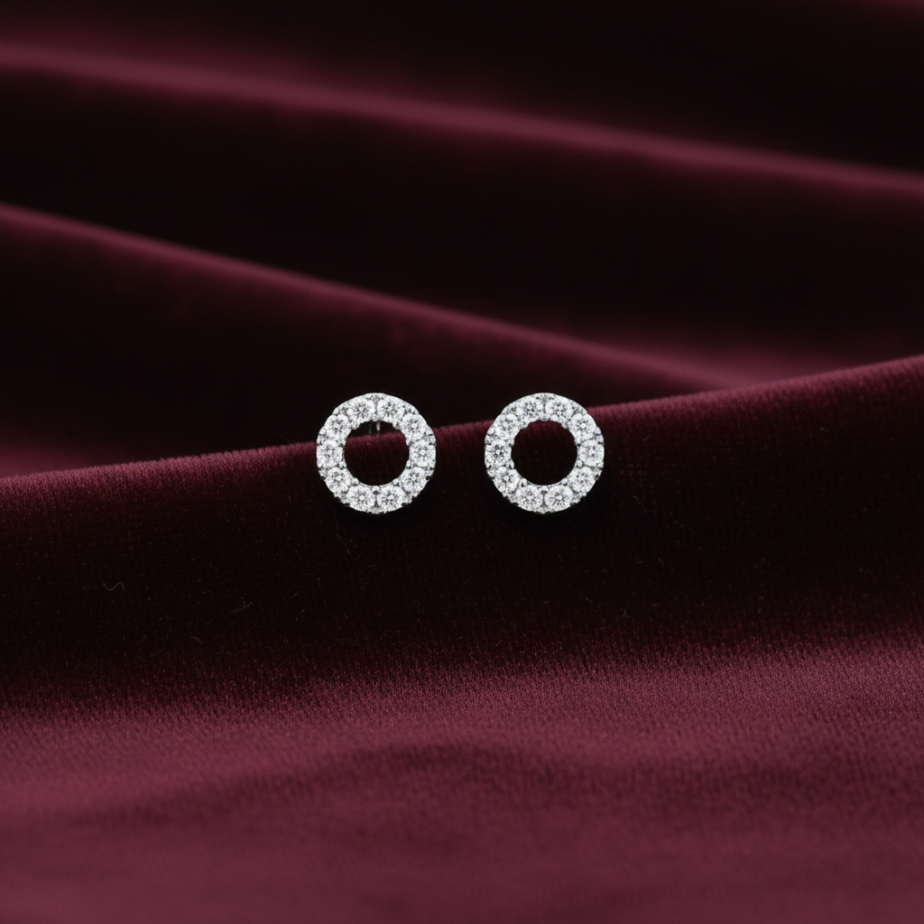 92.5 Silver Premium Round Studs | Elegant Classic Design | Jewellery