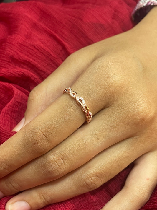 92.5 Silver Minimal Ring Rose Gold Plated for Women | Elegant Contemporary Design | Stylish Jewellery