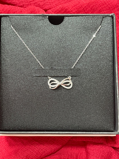 92.5 Silver Double Infinity Chain 18.5 Inches | Premium Stylish Symbolic Design | Jewellery