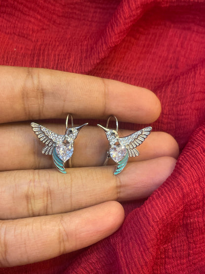 92.5 Silver Hummingbird Pendant Set for Women | Elegant Nature-Inspired Design | Matching Jewellery Set