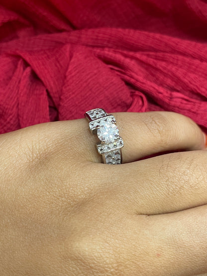 92.5 Silver Stylish Classy Ring for Women Size 14 | Elegant Premium Finish | Modern Jewellery