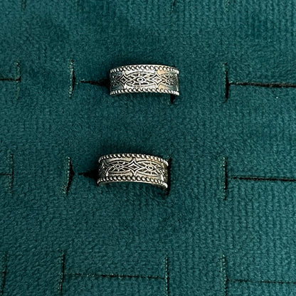 92.5 Silver Oxidised Geometric Band Toe Rings
