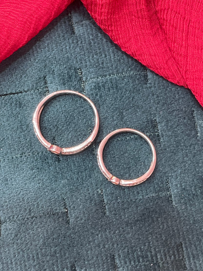 92.5 Silver Couple Rings for Men Size 21 & Women Size 13 | Stylish Twin Design | Elegant Love Jewellery