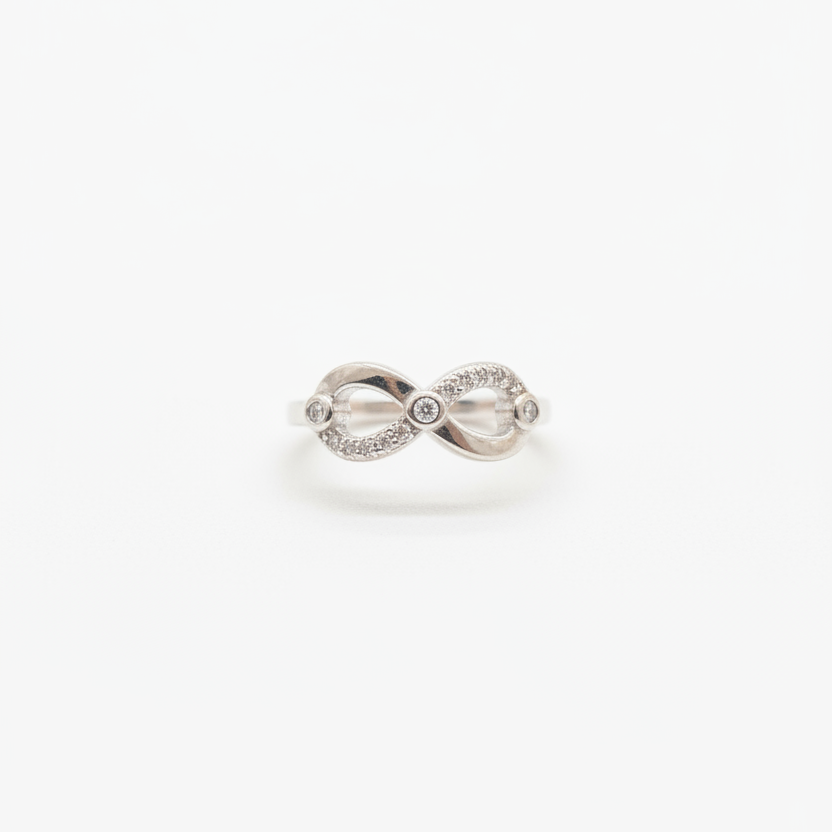 92.5 Silver Infinity Ring for Women Size 13 | Stylish Endless Loop Motif | Elegant Gift Jewellery