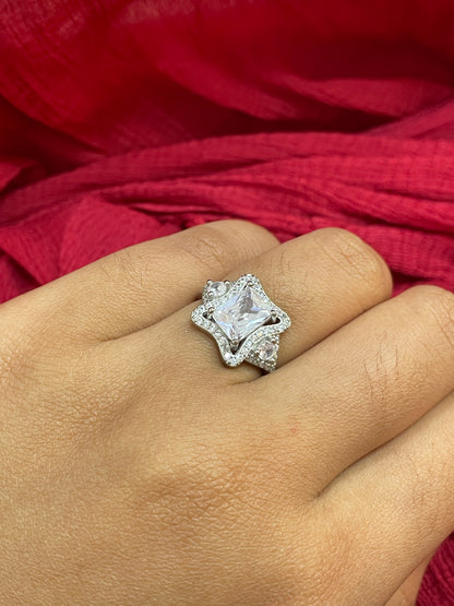 92.5 Silver Stylish Ring for Women Size 12 | Elegant Modern Design | Daily Wear Jewellery