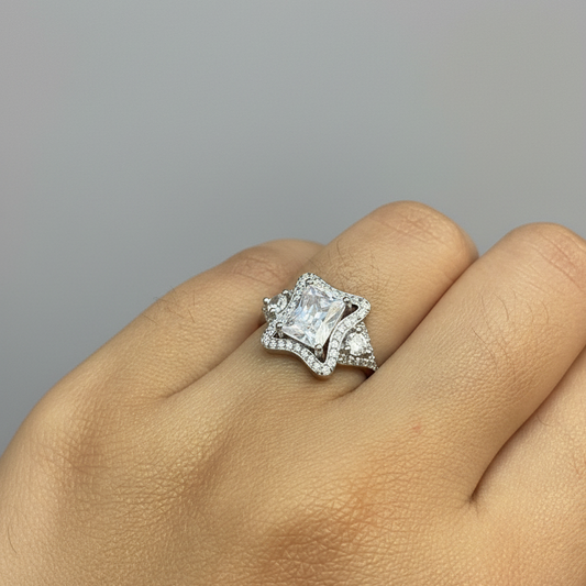 92.5 Silver Stylish Ring for Women Size 12 | Elegant Modern Design | Daily Wear Jewellery