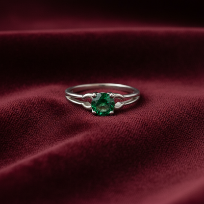 92.5 Silver Green Stone Ring for Women Size 9 | Stylish Vibrant Design | Elegant Fashion Jewellery