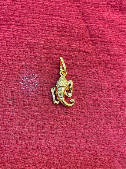 92.5 silver gold plated Ganesha pendant