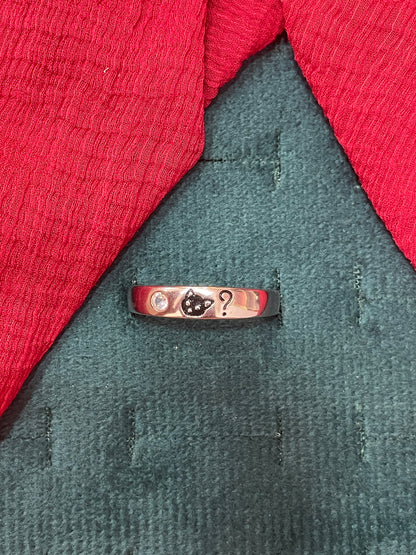 92.5 Silver Cat Couple Rings for Men Size 21 & Women Size 11 | Stylish Cute Matching Design | Elegant Love Jewellery
