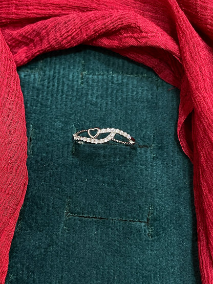 925 Silver Heart Ring- Size 12