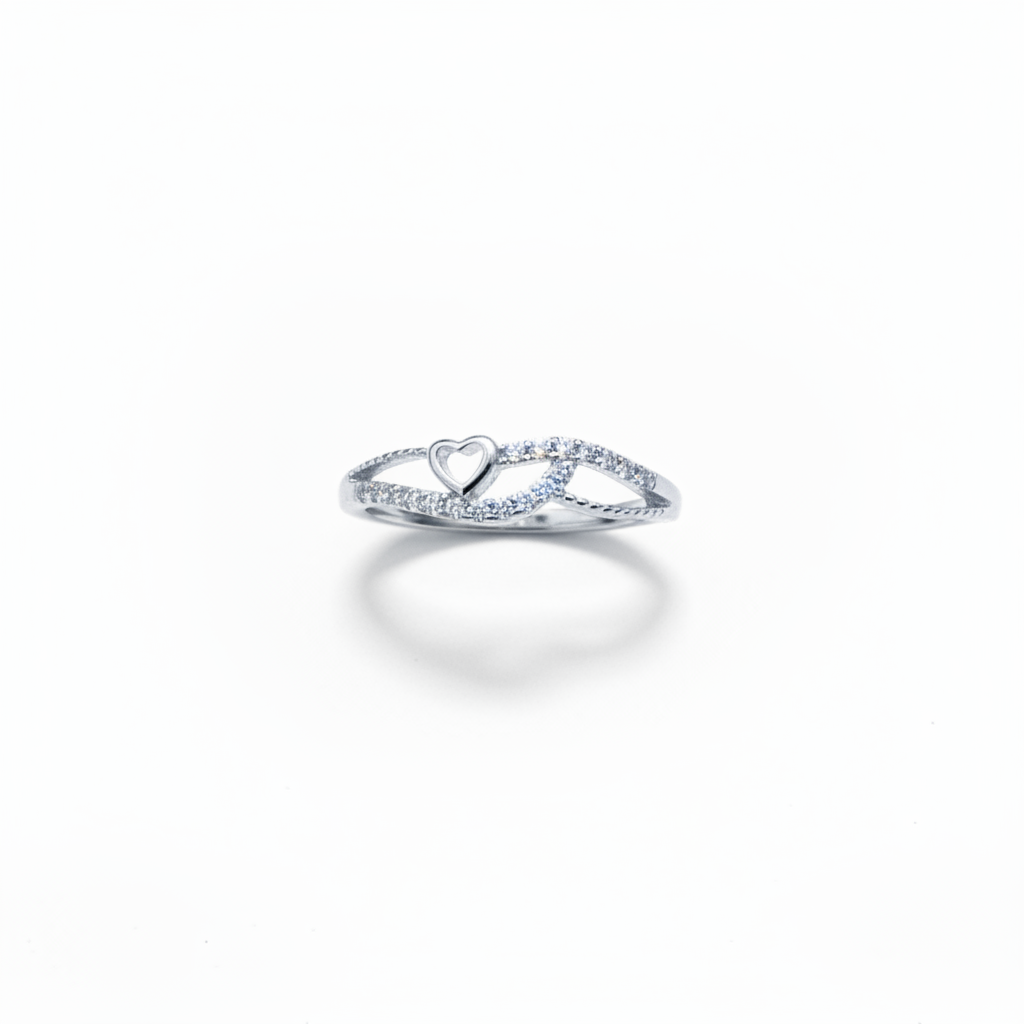 925 Silver Heart Ring- Size 12