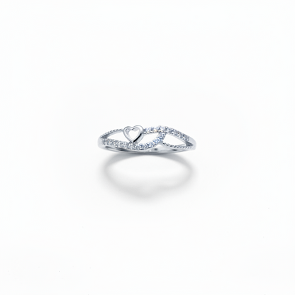 925 Silver Heart Ring- Size 12