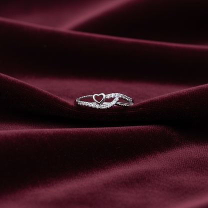 925 Silver Heart Ring- Size 12
