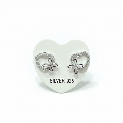 92.5 Silver Premium Heart Studs | Classy Romantic Design | Jewellery