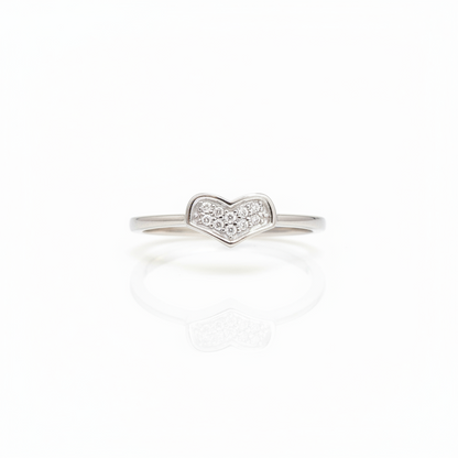 92.5 Silver White Stone Heart Ring for Women Size 13 | Stylish Sparkle Design | Elegant Jewellery