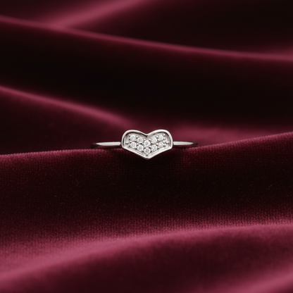 92.5 Silver White Stone Heart Ring for Women Size 13 | Stylish Sparkle Design | Elegant Jewellery