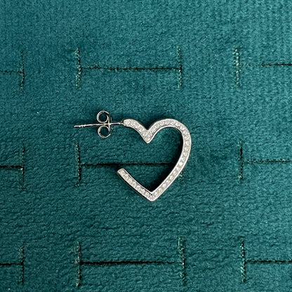 92.5 Silver Heart Shape Earrings | Romantic Elegant Design | Jewellery pair