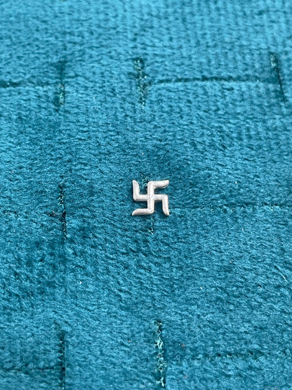 92.5 Silver Swastik Second Studs | Stylish Spiritual Design | Elegant Jewellery