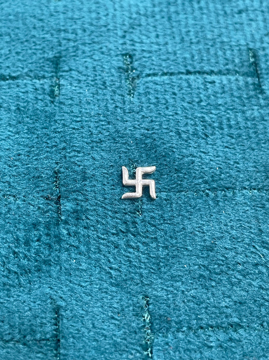 92.5 Silver Swastik Second Studs | Stylish Spiritual Design | Elegant Jewellery