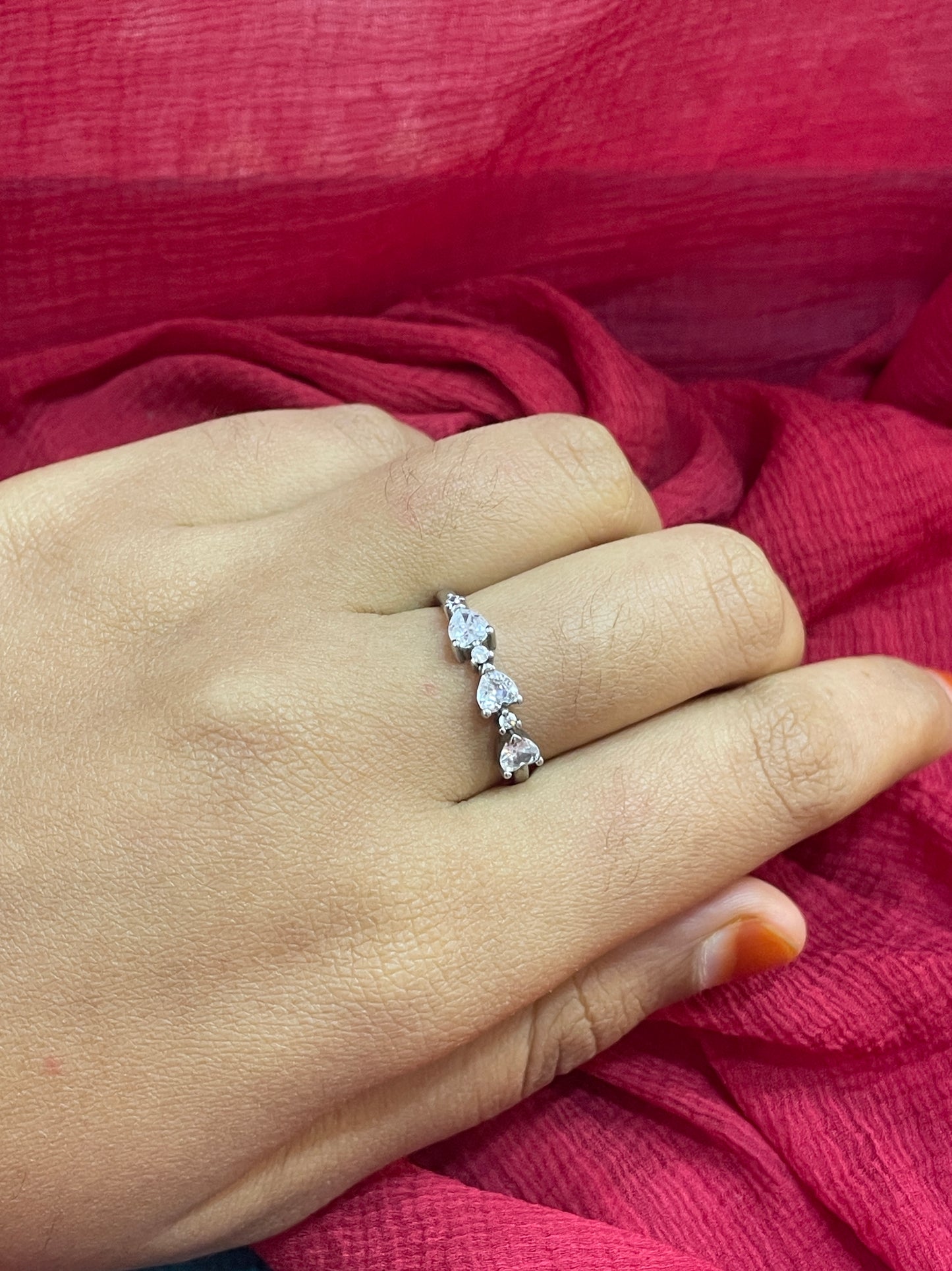 92.5 Silver White Stone Ring for Women Size 18 | Stylish Radiant Design | Elegant Fashion Jewellery