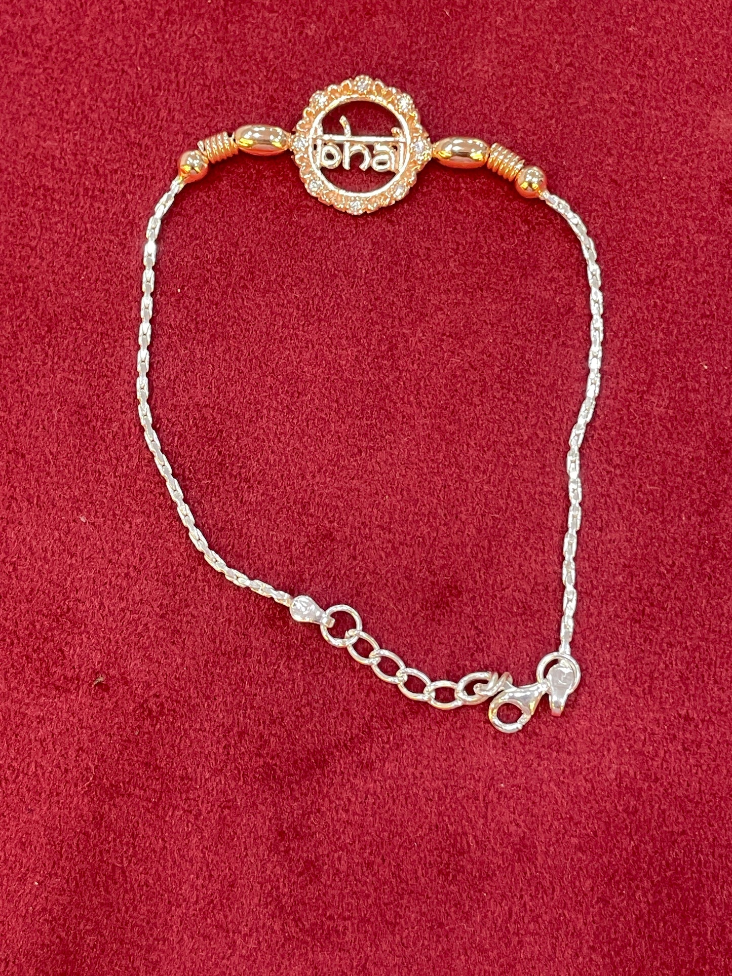 925 Silver Rosegold Rakhi