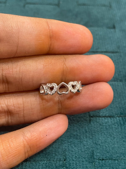 92.5 Silver White Stone Heart Ring for Women Size 7 | Stylish Sparkle Heart Design | Elegant Gift Jewellery