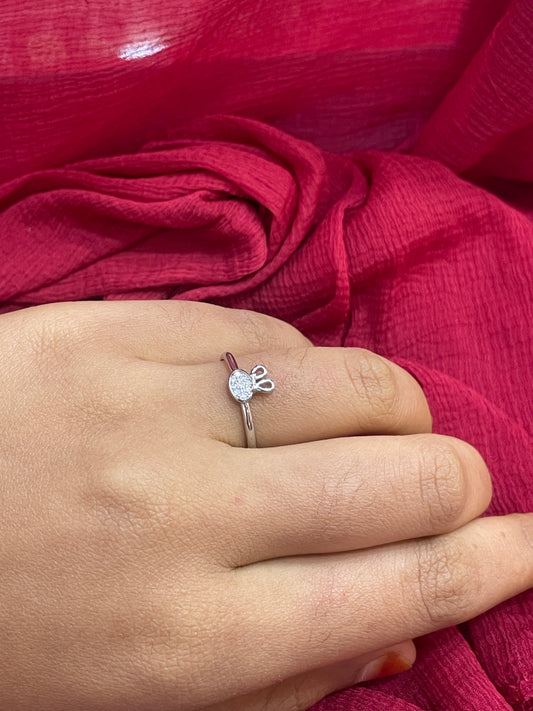 92.5 Silver Bunny Ring for Women Size 17 | Stylish Cute Design | Playful Fashion Jewellery
