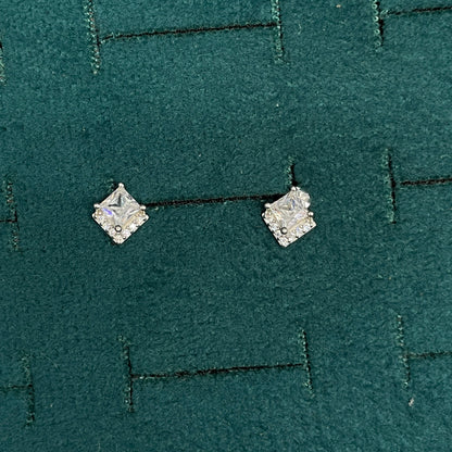 92.5 Silver Classy Stud Earrings | Simple Elegant Finish | Jewellery pair