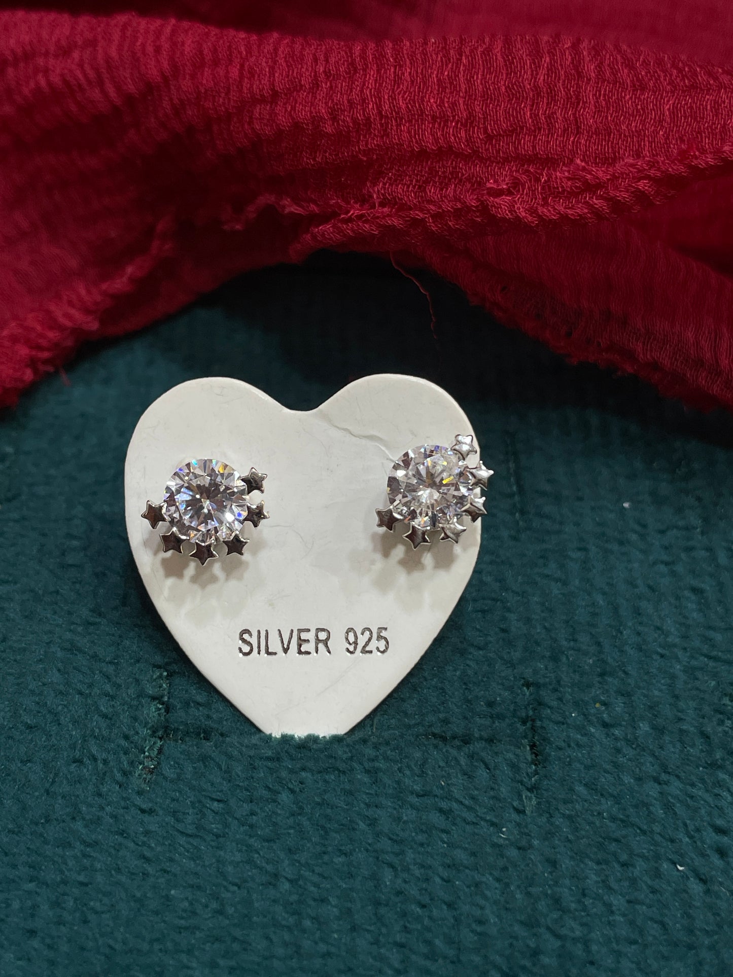 92.5 Silver Premium White Stone Studs | Elegant Sparkle Finish | Jewellery