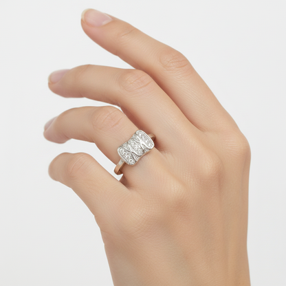92.5 Silver White Stone Ring for Women Size 10 | Stylish Refined Design | Elegant Jewellery
