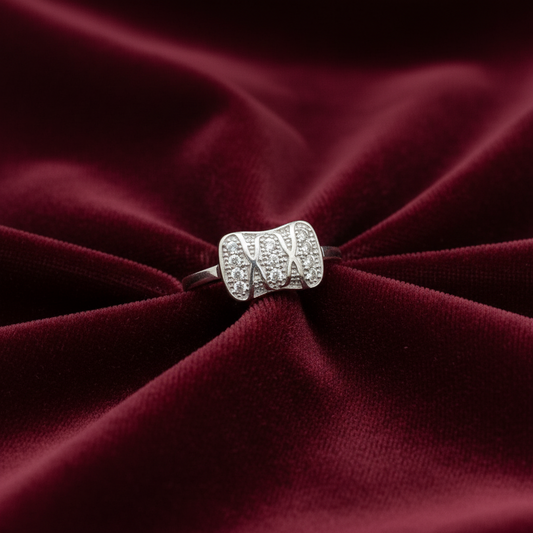 92.5 Silver White Stone Ring for Women Size 10 | Stylish Refined Design | Elegant Jewellery