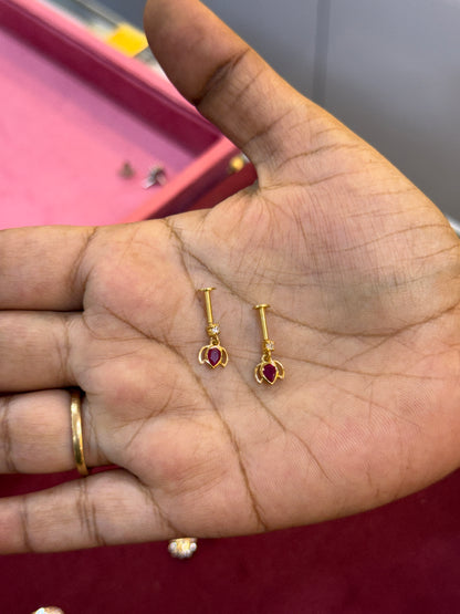 92.5 Silver Gold Plated Pink Lotus Bugadi Pair | Traditional Elegant Design | Jewellery