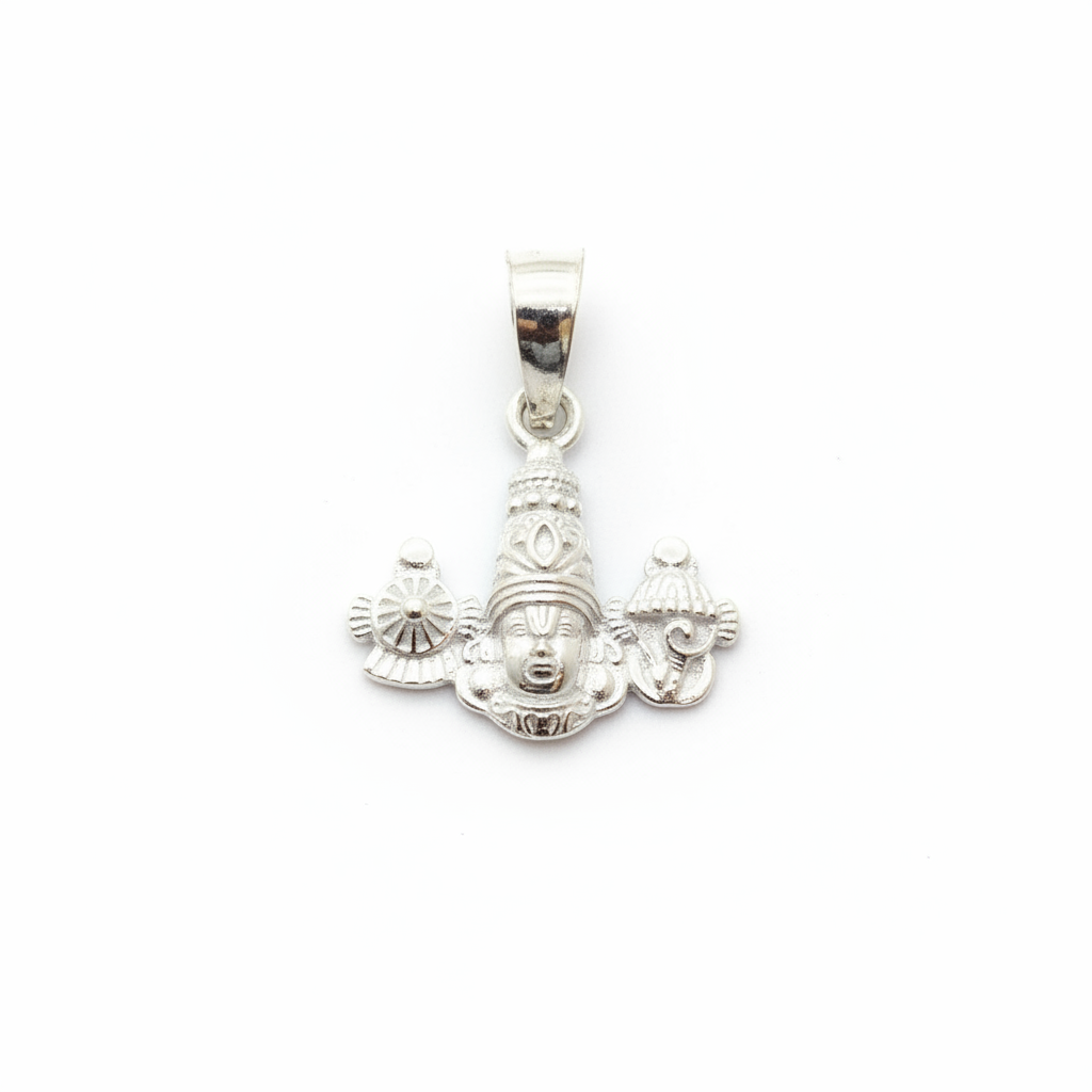 92.5 Sterling Silver Lord Venkateswara Face Pendant