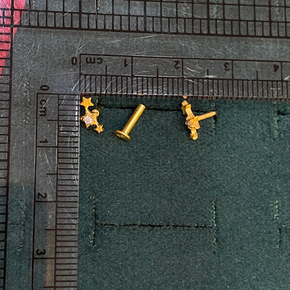 92.5 Silver Gold Plated Star Constellation Studs