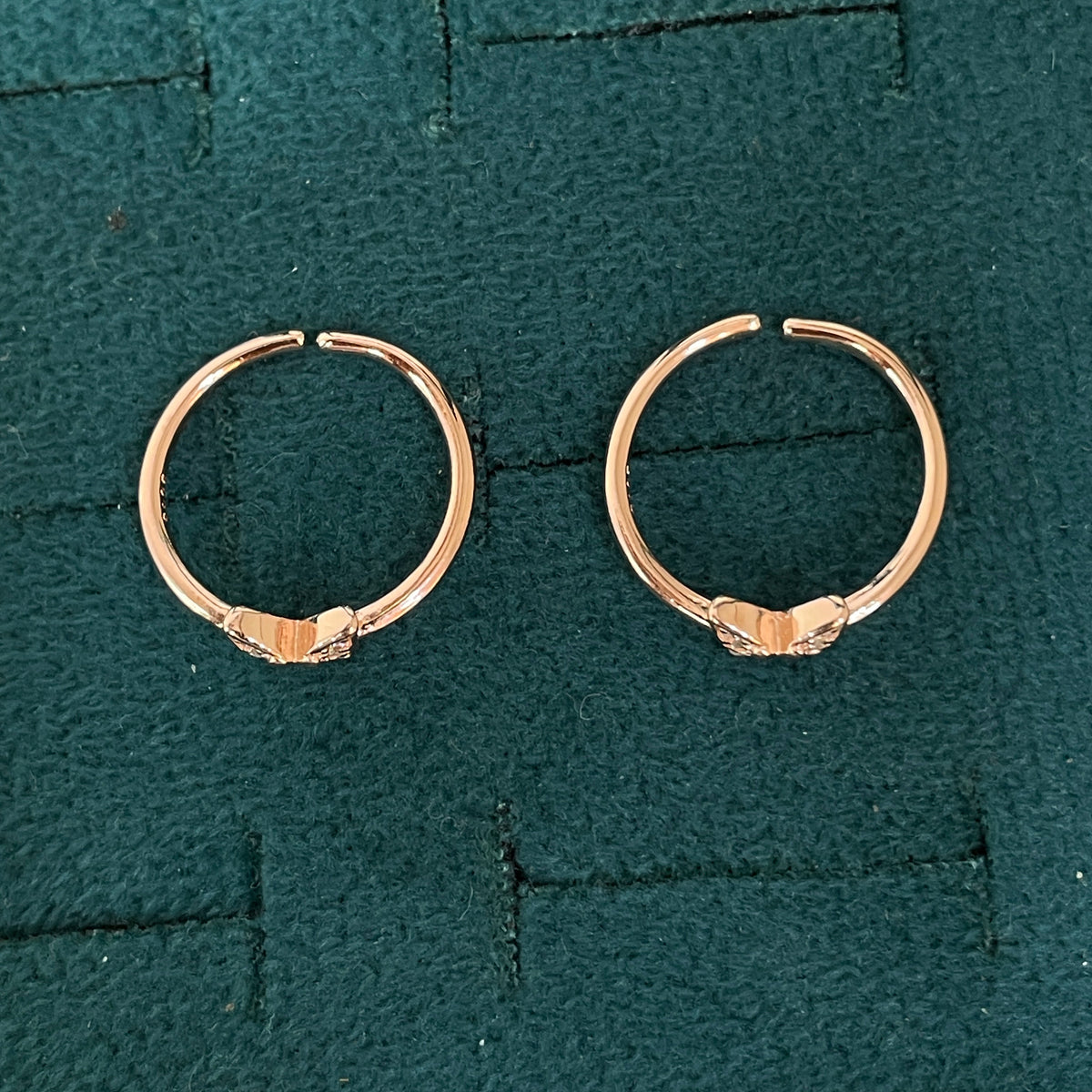 92.5 Silver Rose Gold Plated White CZ Butterfly Toe Rings