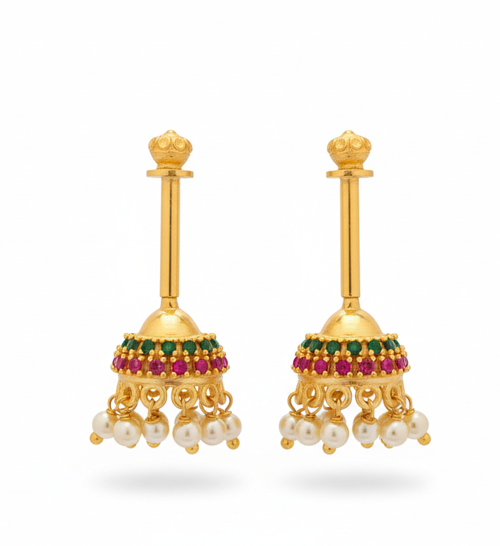 92.5 Silver Jhumki Bugadi | Traditional Hanging Design | Jewellery