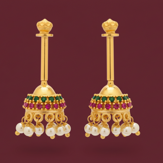 92.5 Silver Jhumki Bugadi | Traditional Hanging Design | Jewellery