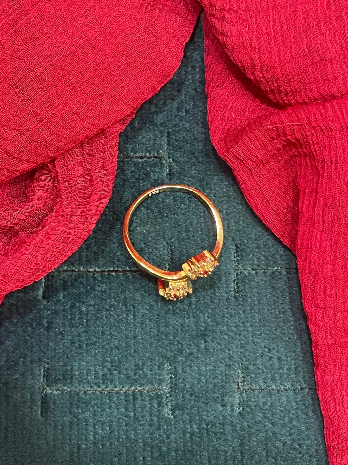 92.5 Silver Gold Plated Stylish Ring for Women Size 13 | Modern Elegant Design | Jewellery