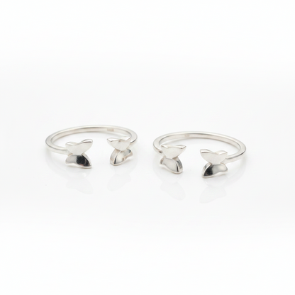 92.5 silver stylish butterfly toe rings