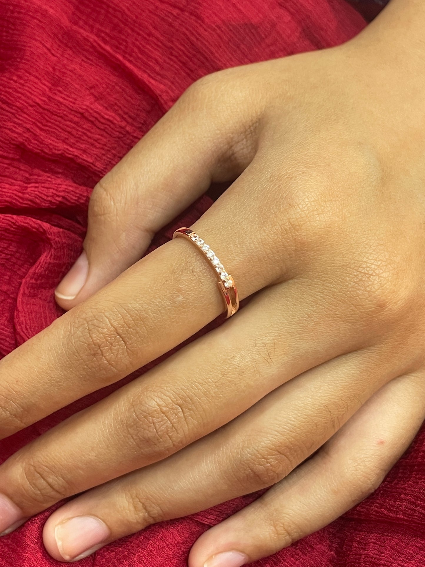 92.5 Silver Rose Gold Plated Minimal Ring for Women | Stylish Sleek Design | Elegant Jewellery