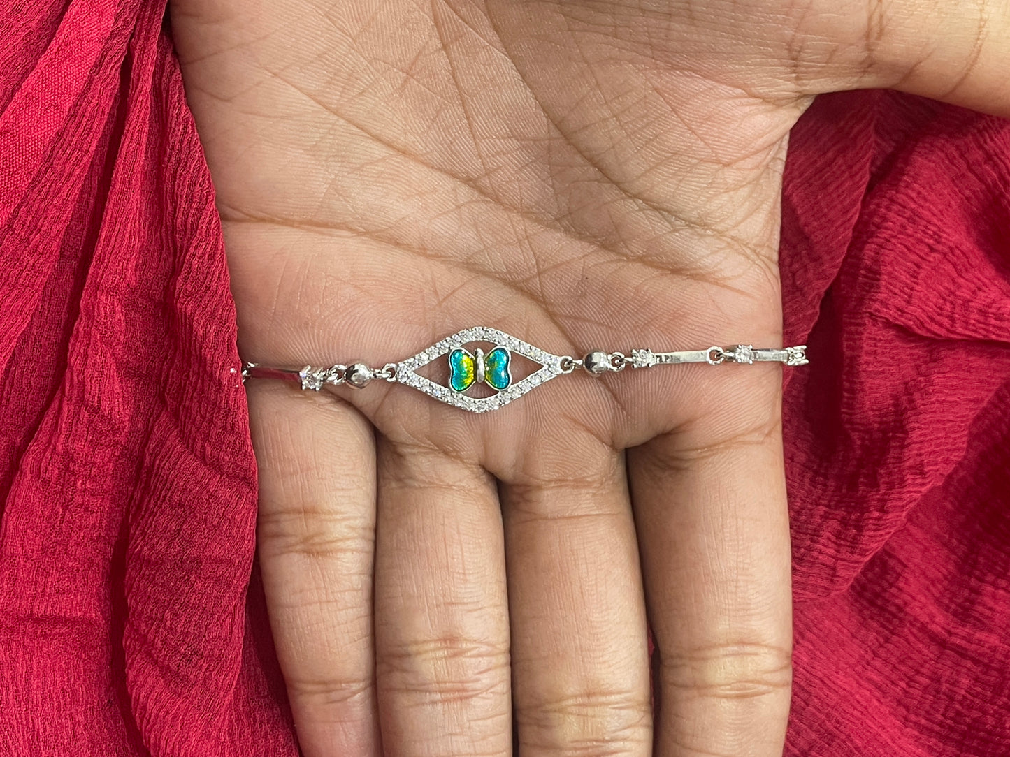 92.5 Silver Butterfly Bracelet for Women 8 Inches | Stylish Elegant Daily Wear Jewellery