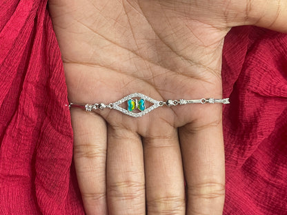 92.5 Silver Butterfly Bracelet for Women 8 Inches | Stylish Elegant Daily Wear Jewellery
