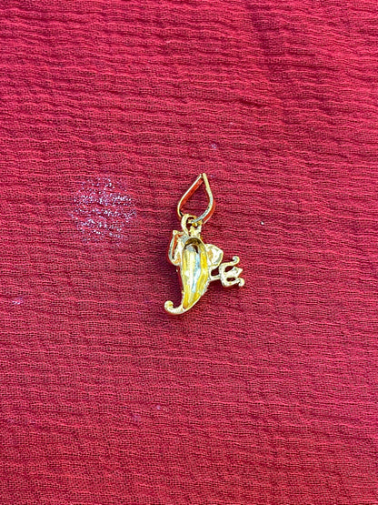 92.5 silver gold plated Ganesha trisulam pendant