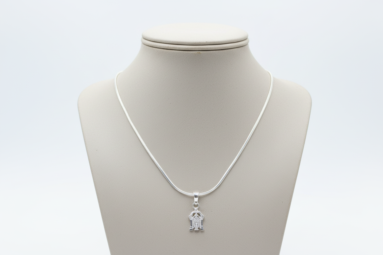 92.5 Silver Venkateswara Swamy (Balaji) Design Pendant for Men & Women – Traditional Temple Style