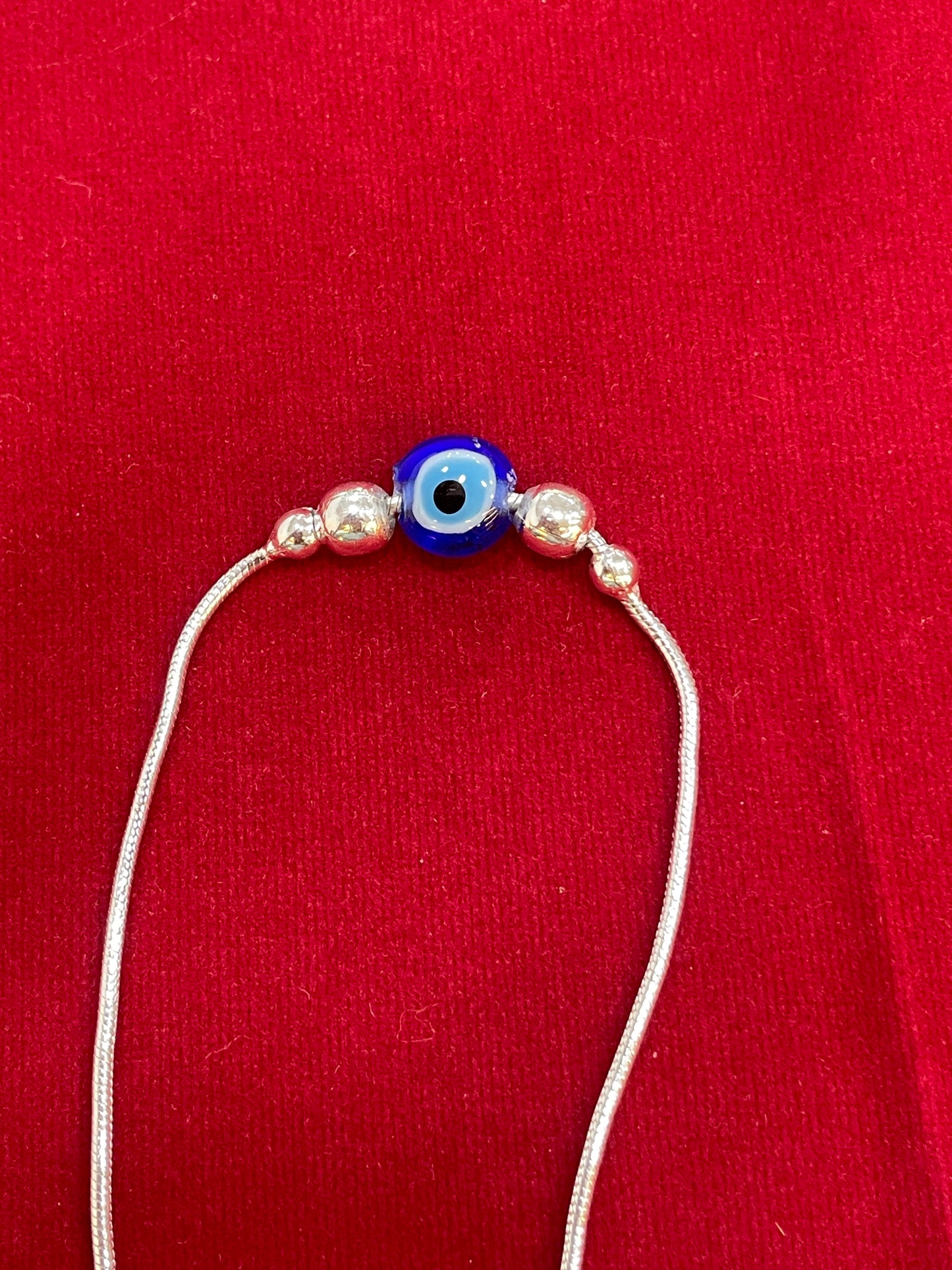 925 Sterling Silver Beaded Evil Eye Bracelet for Women