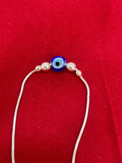 925 Sterling Silver Beaded Evil Eye Bracelet for Women