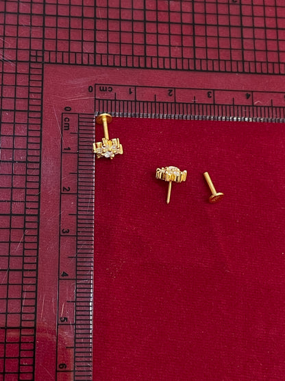 925 Sterling Silver Gold Plated Flower Stud Earrings for Women | Delicate Floral Design