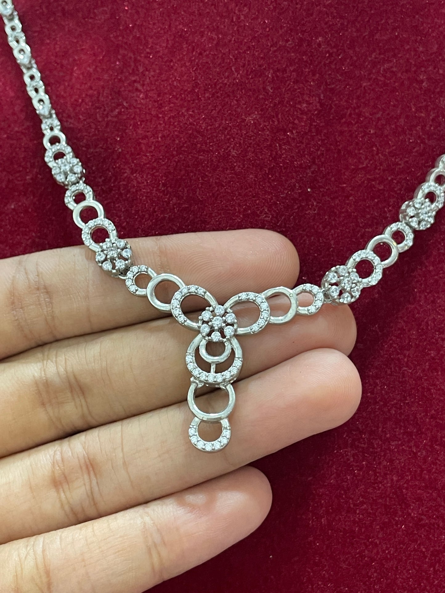 92.5 Silver Stylish Necklace for Women 18 Inches | Sleek Elegant Design | Everyday Wear Jewellery