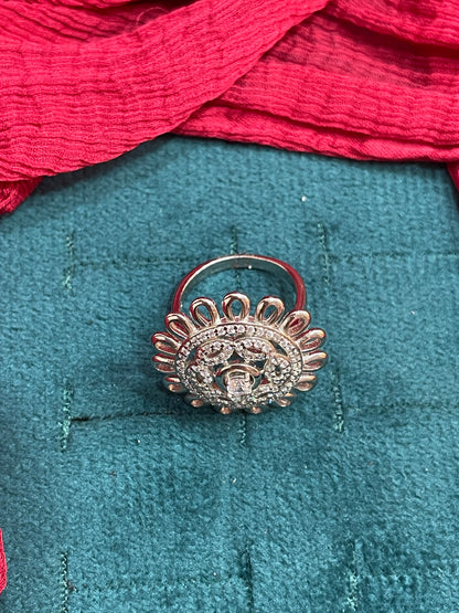 92.5 Silver Classy Flower Ring for Women Size 10 | Elegant Floral Design | Stylish Jewellery