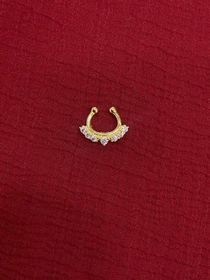 92.5 Silver Gold Plated Premium Septum